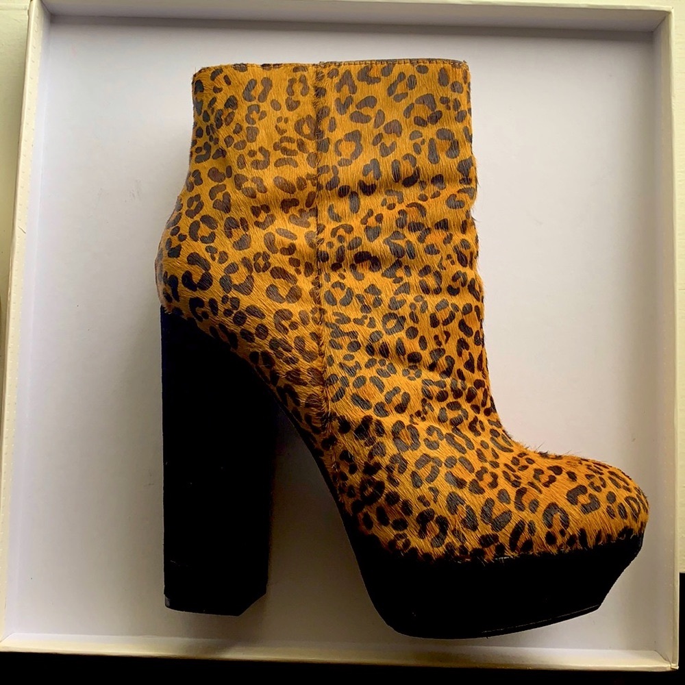 Dolce Vita Suede and Hair Cheetah Ankle Boots